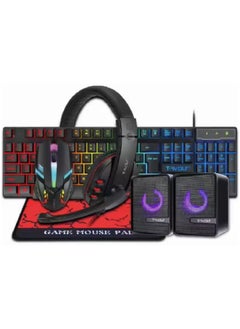 اشتري 5in1 Gaming Keyboard Whit Mouse pad Mouse Gaming Headset Wired Led Rgb Backlight Bundle For Pc Gamers And Xbox and PS4 TF850 في الامارات