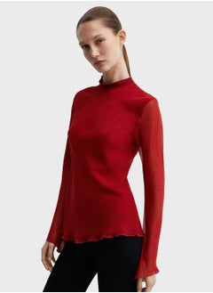 اشتري High Neck Knitted Top في الامارات