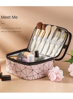 Buy Cosmetics Bag Double Layer Makeup Bag Beauty Makeup Brush Bags Travel Kit Organizer Cosmetic Bag Professional Multifunctional Organiser in UAE