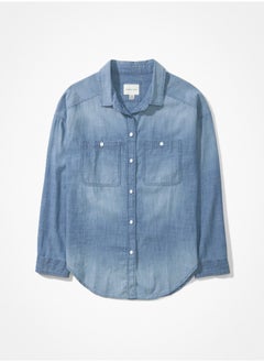 اشتري AE Long-Sleeve Denim Button-Up Shirt في الامارات