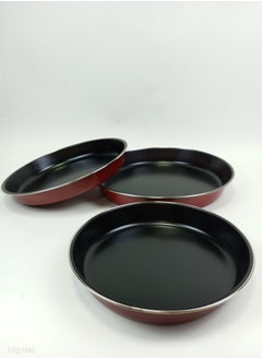 Buy 3 Piece Non Stick Pizza Pan Oven Tray Set 3 Sizes 36cm , 32cm & 28 cm in Saudi Arabia