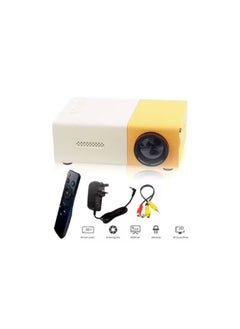 اشتري YG300 Portable QVGA LED 400 Lumens Projector With Remote Control YG300 White/Yellow في الامارات