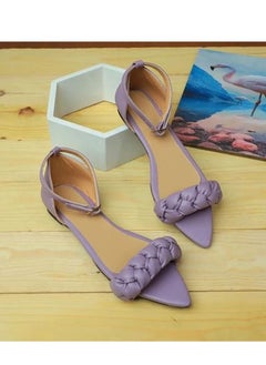 Buy SN-10 Elegant Flat Leather Sandal - Purple in Egypt