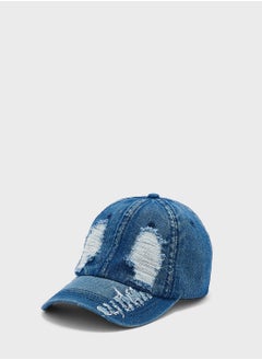 Buy Distressed  Curve Peak Cap in UAE