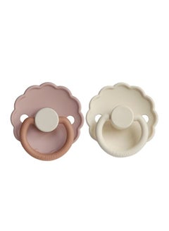 Buy FRIGG Daisy Silicone Baby Pacifier 6-18M 2-Pack Biscuit/Cream - Size 2 in Saudi Arabia