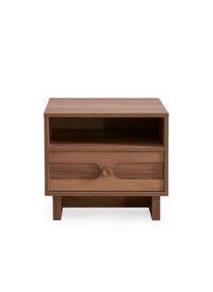 اشتري Ren Night Stand Multifunctional Bedside Table Space Saving Night Stand Side Table Modern Design Furniture For Bedroom L55Xw45Xh55Cm-Natural Walnut في الامارات