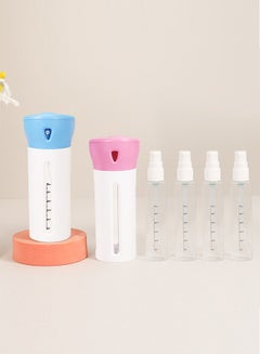اشتري Travel Dispenser Bottle, 4 in 1 Travel Bottles for Shampoo Lotion Gel Set, Leak-proof Travel Containers Bottles for Toiletries Body Wash Liquid Cream(pink+blue) في السعودية