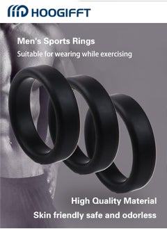 Buy Silicone Ring Men Sports Ring Elastic Easy Stretch Resistance Tear Resistance Exercise Ring Extended Endurance Waterproof Wear Resistant Soft Suitable for Male Sports Home (3 Piece Set ) in Saudi Arabia