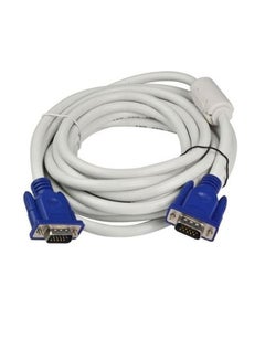 Buy Ntech VGA cable male to male Compatible With Projector Monitor Personal Computer, 1.5 Meter Length, White in UAE