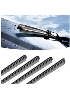 Buy 4 Pieces Car Wiper Blade Replacement Strip 32" Rubber Frameless Windshield Wiper Strip, DIY Adjustable Boneless Windscreen Blade Refills in UAE