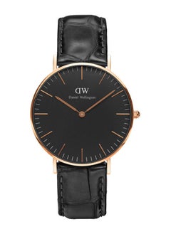 Buy Classic Reading Black Round Watch for Men 40mm Dial with Black Leather Strap DW00100129 in Saudi Arabia