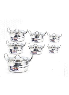 Buy Set of aluminum pots with a belt, 7 pieces in Saudi Arabia