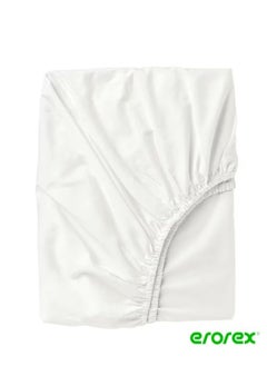 اشتري Fitted sheet white 140x200 cm في السعودية