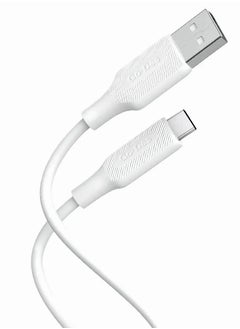 Buy A cable for charging and data transfer with a Type C port that supports fast charging, white in Saudi Arabia