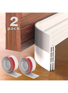 اشتري 2 Pack Door Draft Stopper Under Door Seal for Exterior/Interior Doors, Strong Adhesive Door Sweep Soundproof Weather Stripping, 2" W x 39" L,White في السعودية