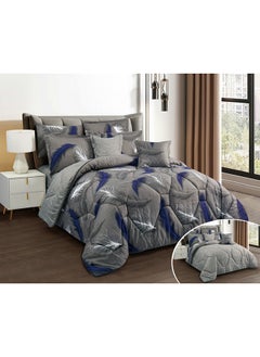 Buy Horse comforter set with durable and soft fabric two sides with a floral pattern 8 pieces king size in Saudi Arabia