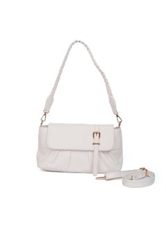 Buy Fancy Faux Leather Bag With Chain & Braided Adjustable Strap in Egypt