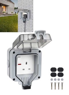 Buy Outdoor Waterproof Switched Socket, IP66 Wall Electrical Outlets and Wall Plug Socket Box (Single Socket) in Saudi Arabia