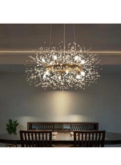 Buy Adjustable Round Dandelion Crystal Chandelier 12 Light Living Room Dining Room Bedroom Lamps in Saudi Arabia