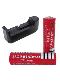 اشتري 2-Piece Ultrafire Rechargeable Battery With Charger Set في الامارات