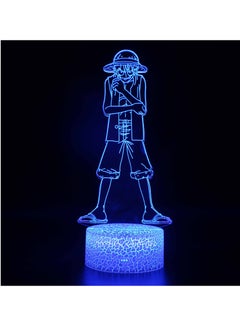 Buy Cartoon One Piece Hero Monkey D. Luffy Anime Figure Paramount War 3D LED Optical Illusion Bedroom Decor Table Lamp with Remote 7 Colors Acrylic Sleep Night Light Birthday Xmas Gifts for Child Kids in UAE
