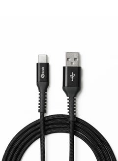 Buy CBL-300 USB-A to Type-C Fast Charge & Sync Tangle-free fishing net wire braided cable, Supports quick charging, 30,000x bend-tested Cable 1.2M BLACK in UAE