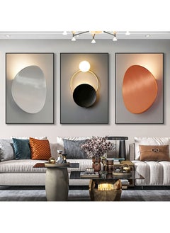 اشتري 3PCS Wall Art Bright Style Minimalist Decor Modern Abstract Canvas Prints Poster Picture Framed Paintings Decorations في الامارات