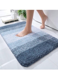 اشتري Bathroom Rugs Bath Mat 51x76cm Non-Slip Fluffy Soft Plush Microfiber Shower Carpet Rug Machine Washable Quick Dry Ultra Bath Mats for Tub Bathroom and Shower Blue. في الامارات