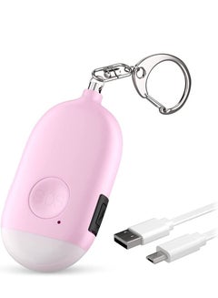 اشتري Personal Alarm Keychain for Women Self Defense USB Rechargeable 130 dB Loud Safety Siren Whistle with LED Light Panic Button or Pull Pin Alert Device Key Chain في السعودية