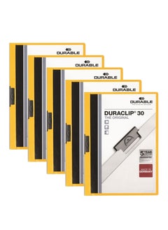 اشتري 5-Piece Duraclip Clip Folder Yellow في الامارات