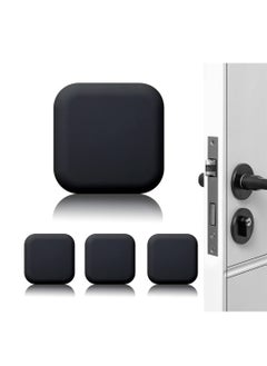 اشتري Door Stoppers Wall Protector, Door Handle Silicone Crash Pad, 4 Pieces Self-Adhesive Door Rear Buffers Quiet Anti-Bump Pads Furniture Accessories for Home Office (Black) في السعودية