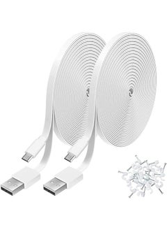 اشتري 2 Pack 6m Power Extension Cable Compatible with WyzeCam, Wyze Cam Pan, NestCam Indoor,Blink, Yi Camera,Cloud Camera,USB to Micro USB Durable Charging and Data Sync Cord في الامارات