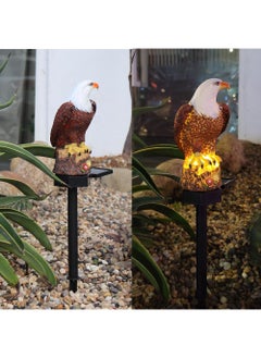 Buy 2 Pieces Eagle Shaped Solar LED Lights Effect Garden Light Auto On OR Off Dust To Dawn Outdoor Waterproof Landscape Decoration Solar Powered Security Torch Light in UAE