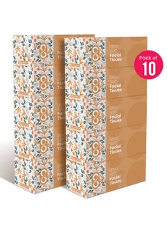 Buy Facial Tissue Box - 10 Packs of 200 Sheets - Contains 2000 Premium 2 Ply Tissues in UAE