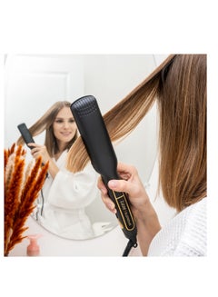 اشتري Professional Flat Iron Hair Straightener Plancha De Cabello Professional - Titanium Hair Iron Straightens Frizzy Hair Curls - Sleek Salon Hair Styling Tool - Lizze Supreme في الامارات