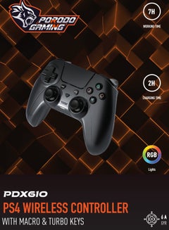 Buy Porodo Gaming PS4 Gamepad Controller 600mAh - Black Phantom in UAE