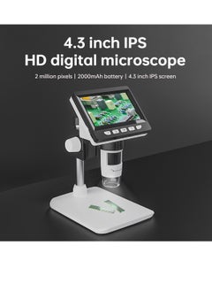 Buy 50-1000X 1080P High Resolution USB Digital Microscope with 4.3 Inch Large Clear Screen Remote Control for Plant Insect Observation Industrial Circuit Board Detection in Saudi Arabia