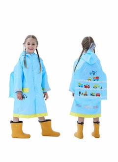 Buy Raincoat Rain Poncho for Kids, Boys and Girls Waterproof Jacket with School Bag Cover Reusable Lightweight, Cartoon Pattern Hooded Unisex Raincoat for Bicycle Camping Hiking Childs XL in UAE