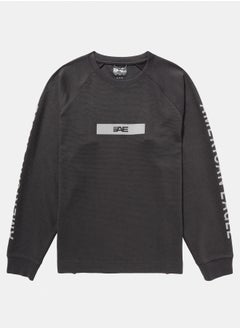 Buy AE Oversized Long-Sleeve Elevated Logo Graphic Thermal T-Shirt in Egypt