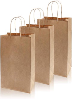 Buy Kraft Paper Bags, 20 Pieces 8.26 * 4.17 * 10.63 Inch Brown Handles Kraft Paper Gift Bags Bulk Ideal for Supermarket Shopping, Craft Bags for Party Gifts, Bread Coffee, Restaurant Takeouts, Retail in Egypt