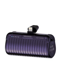 اشتري Moxedo Capsule 5000 mAh Mini Power Bank 20W PD Fast Charging Portable Charger with Built-in Lightning Connector with Kickstand Compatible for iPhone 14/14 Pro Max/13/12/11/X/8/7/6 Plus (Purple) في الامارات