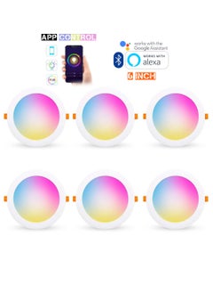 Buy 6 Pcs RGB+CCT Downlight 6 Inch 10W Ceiling Light Bluetooth Control Works With Alexa And Google Assistant Led Light With App Control 16 Million Color Range 50000 Hour Lifespan 2700K-6500K Color Range in UAE