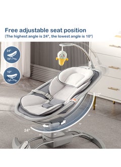 Buy RONBEI - Baby Swing for Infants, Wired or Wireless Adjustable Slope Baby Swing, with 3 Types of Dual -Axis  Speed & 8 Kinds of Music Baby, Infant Swing with a Weight till  20Lbs, Grey Color. in UAE