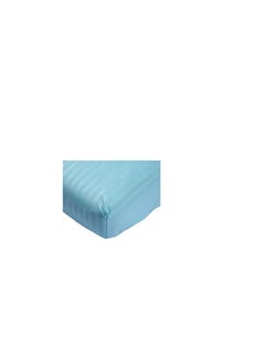 Buy Stripe Microfiber Aqua Fitted Sheet Super King 200 X 200 Cm in Saudi Arabia