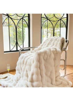 Buy Faux Rabbit Fur Throw Blanket Cute Cozy Furry Fuzzy Blanket Plush Warm Fleece Fluffy Blanket for Couch Sofa in UAE