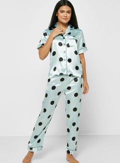 Buy Polka Print Pyjama Pants Set in Saudi Arabia