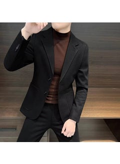 Buy Mens Woolen Casual Blazer Spring Autumn 2024KTL-M08 Black KTL-M08 Black in UAE