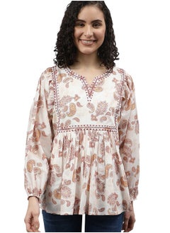 Buy Puff Sleeve Printed Top in UAE