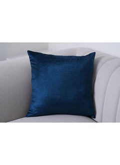 Buy Velveteen Cushion Cover 45x45Cm Dark Blue in UAE