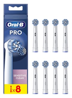 Buy Oral-B Pro Sensitive Clean Electric Toothbrush Head, X-Shaped & Extra Soft Bristles For Gentle Brushing & Plaque Removal, Pack of 8, White in UAE